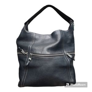 Tignanello Genuine Leather Black Hobo Shoulder Purse